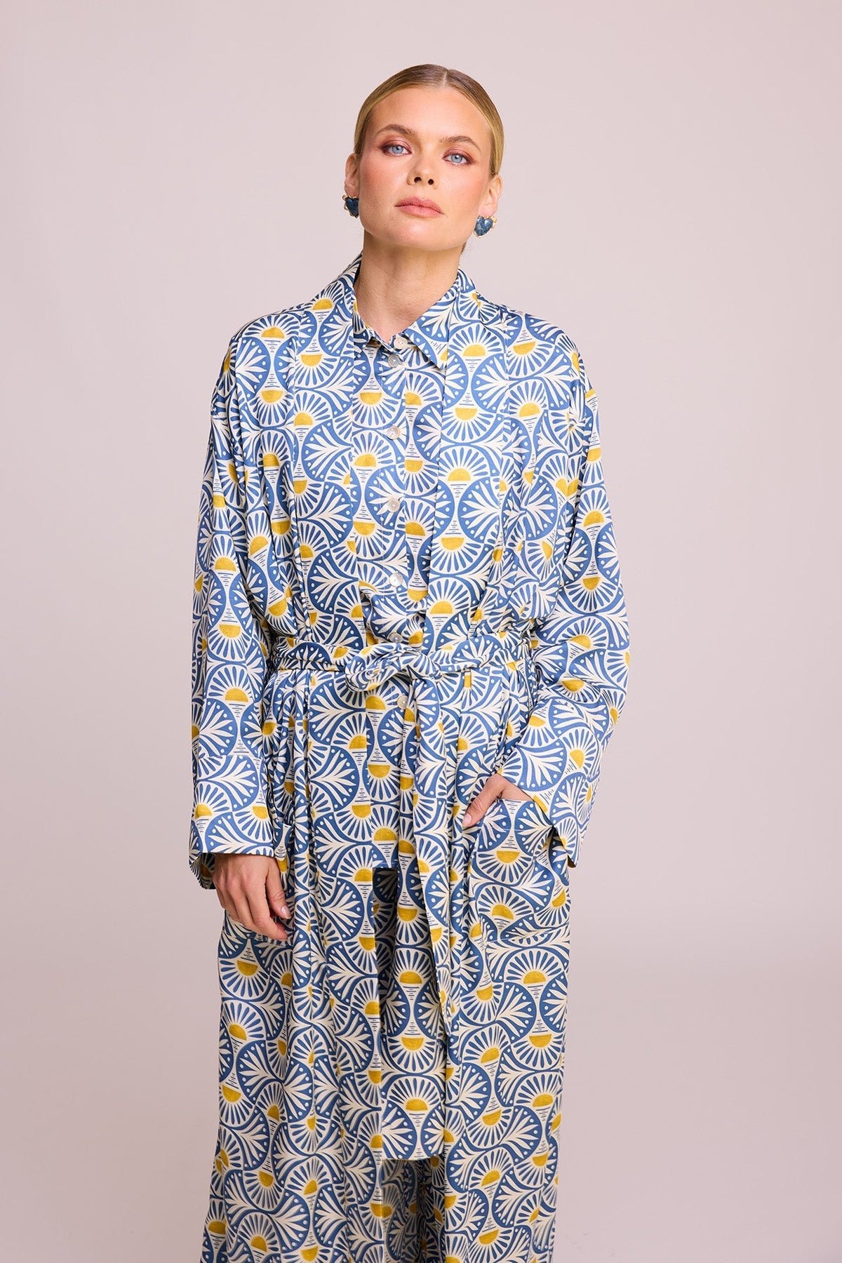 Sarason Robe in SMALL BLUE - Sustainable Fashion by KLEED LOUNGEWEAR