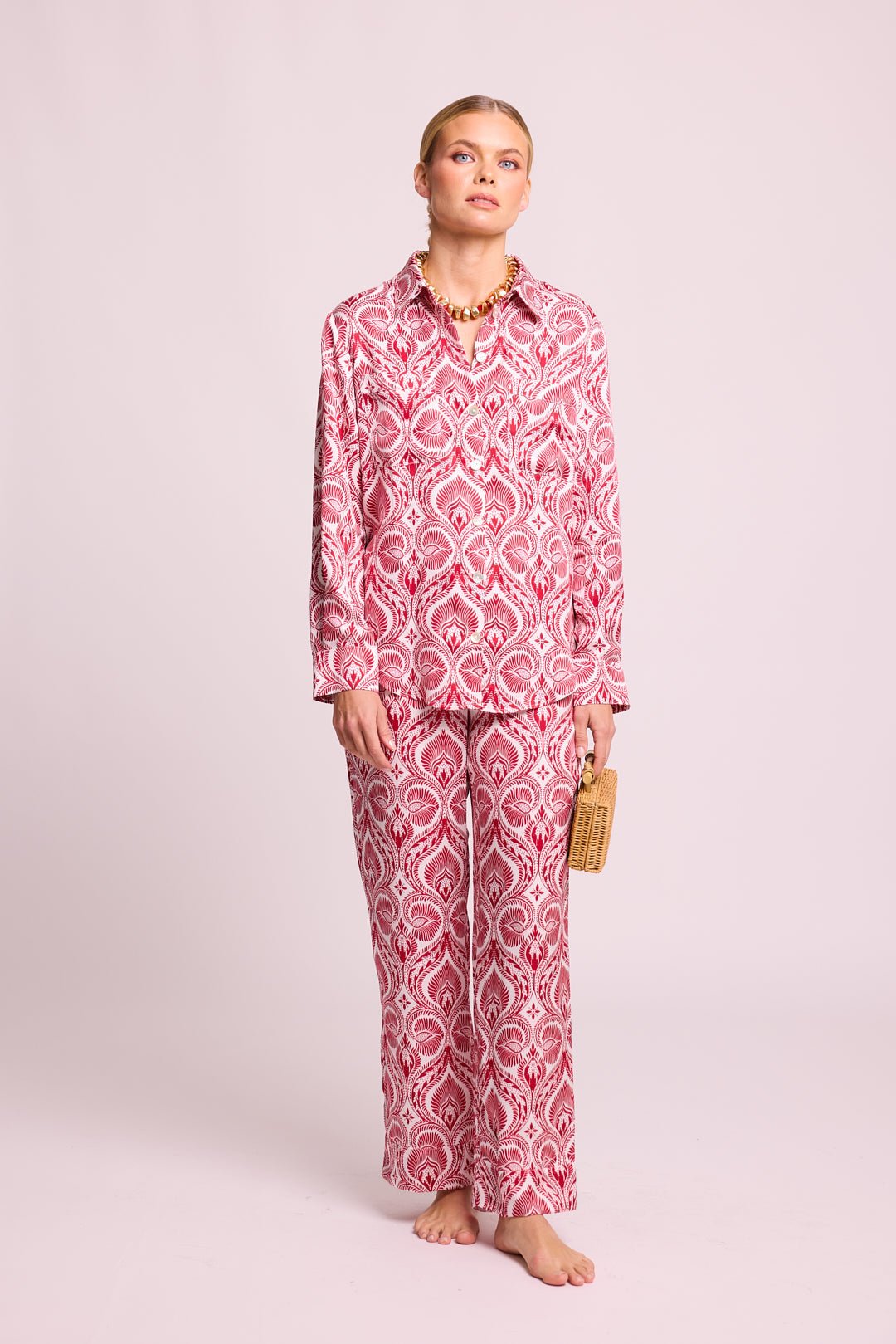 Kushee Red Pyjama in EXTRA SMALL RED - Sustainable Fashion by KLEED LOUNGEWEAR