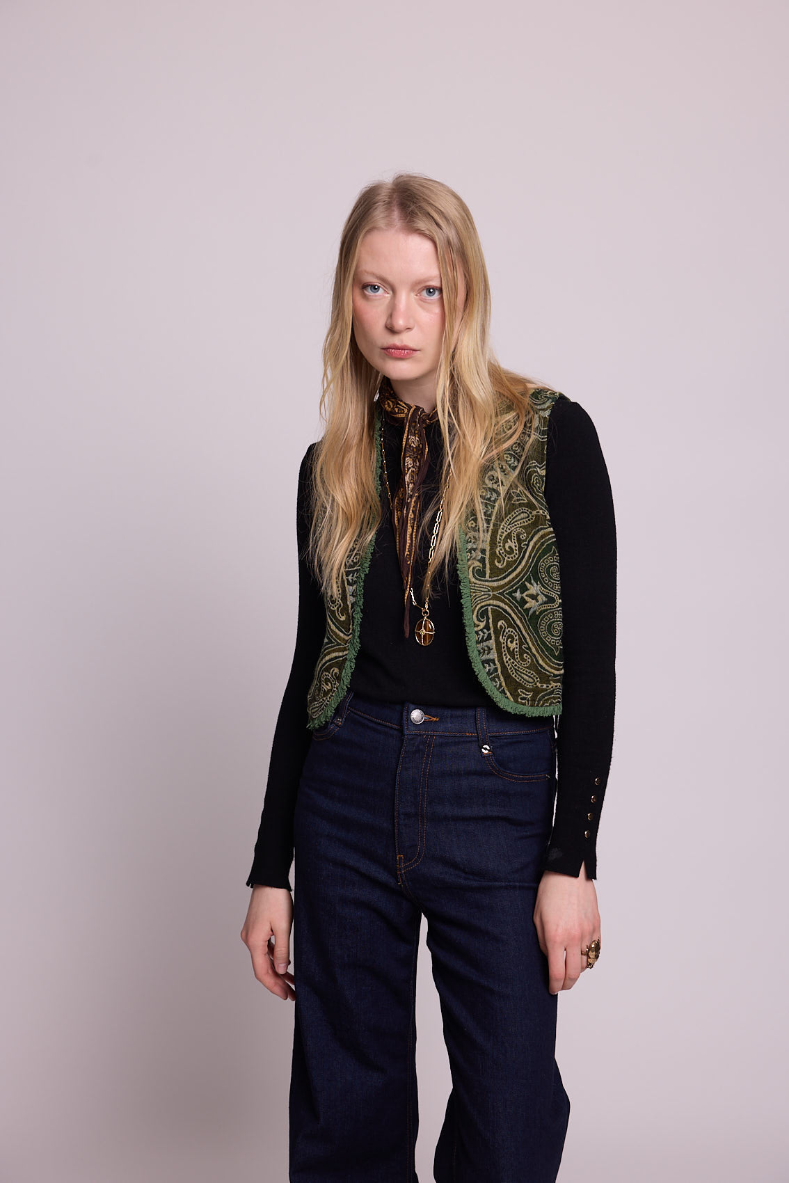 Green Paisley Vest