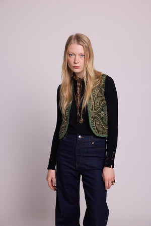 Green Paisley Vest