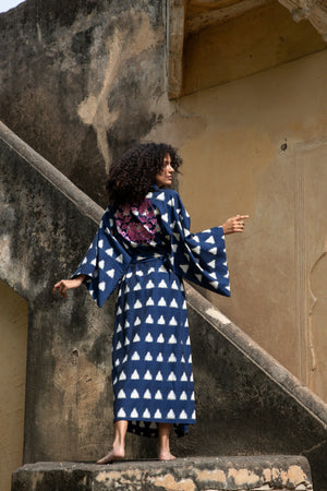 Blue Savannah Naya Kimono in S/M BLUE - Sustainable Fashion by KLEED LOUNGEWEAR