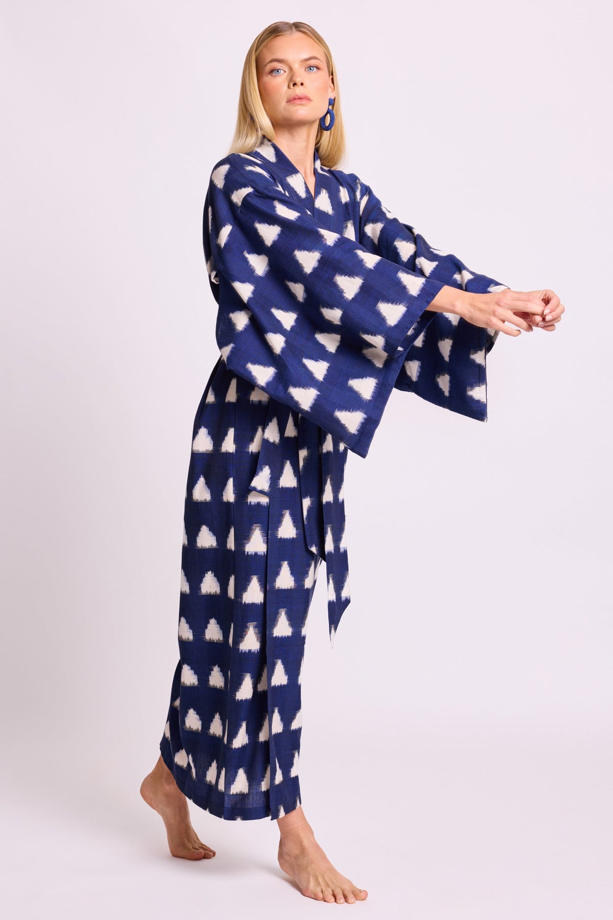 Blue Savannah Naya Kimono in S/M BLUE - Sustainable Fashion by KLEED LOUNGEWEAR