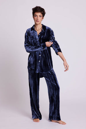 Peepal Blue Pyjama in EXTRA SMALL BLUE - Sustainable Fashion by KLEED LOUNGEWEAR