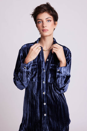 Peepal Blue Pyjama in EXTRA SMALL BLUE - Sustainable Fashion by KLEED LOUNGEWEAR
