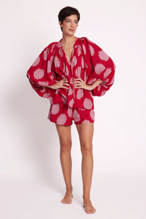 Red Lotus Pyjama in XS/S RED - Sustainable Fashion by KLEED LOUNGEWEAR