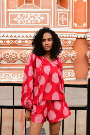 Red Lotus Pyjama in XS/S RED - Sustainable Fashion by KLEED LOUNGEWEAR