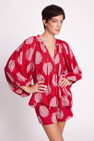 Red Lotus Pyjama in XS/S RED - Sustainable Fashion by KLEED LOUNGEWEAR
