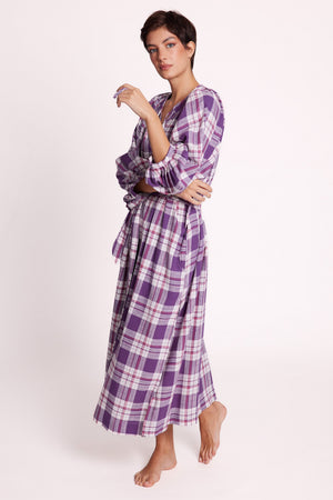 Lilac Chiko Long Kaftan in EXTRA SMALL LILAC - Sustainable Fashion by KLEED LOUNGEWEAR