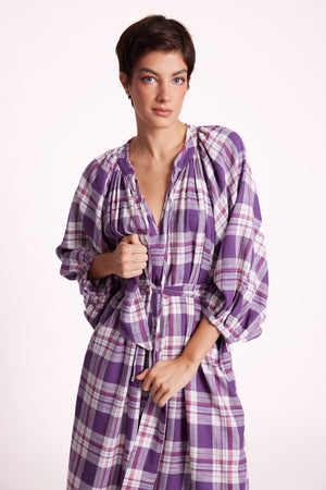 Lilac Chiko Long Kaftan in EXTRA SMALL LILAC - Sustainable Fashion by KLEED LOUNGEWEAR