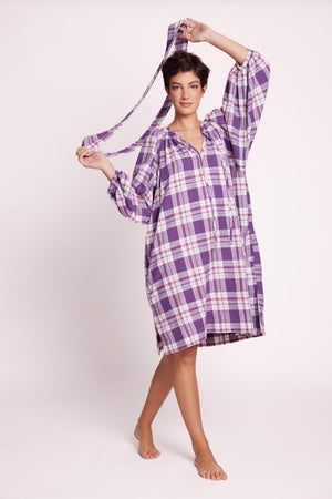 Lilac Chiko Short Kaftan in SMALL LILAC - Sustainable Fashion by KLEED LOUNGEWEAR