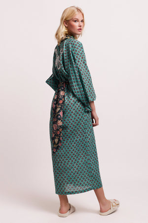Demoiselle Turquoise Kimono in S/M TURQUOISE - Sustainable Fashion by KLEED LOUNGEWEAR
