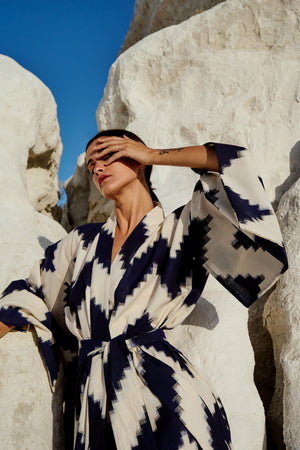 Jain Blue Kimono in XS/S BLUE - Sustainable Fashion by KLEED LOUNGEWEAR