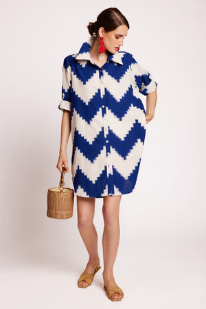 Madu Blue Chemisier in S/M BLUE - Sustainable Fashion by KLEED LOUNGEWEAR