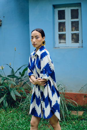 Madu Blue Chemisier in S/M BLUE - Sustainable Fashion by KLEED LOUNGEWEAR