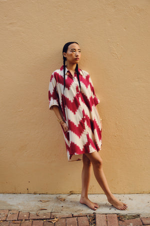 Madu Red Chemisier in S/M RED - Sustainable Fashion by KLEED LOUNGEWEAR