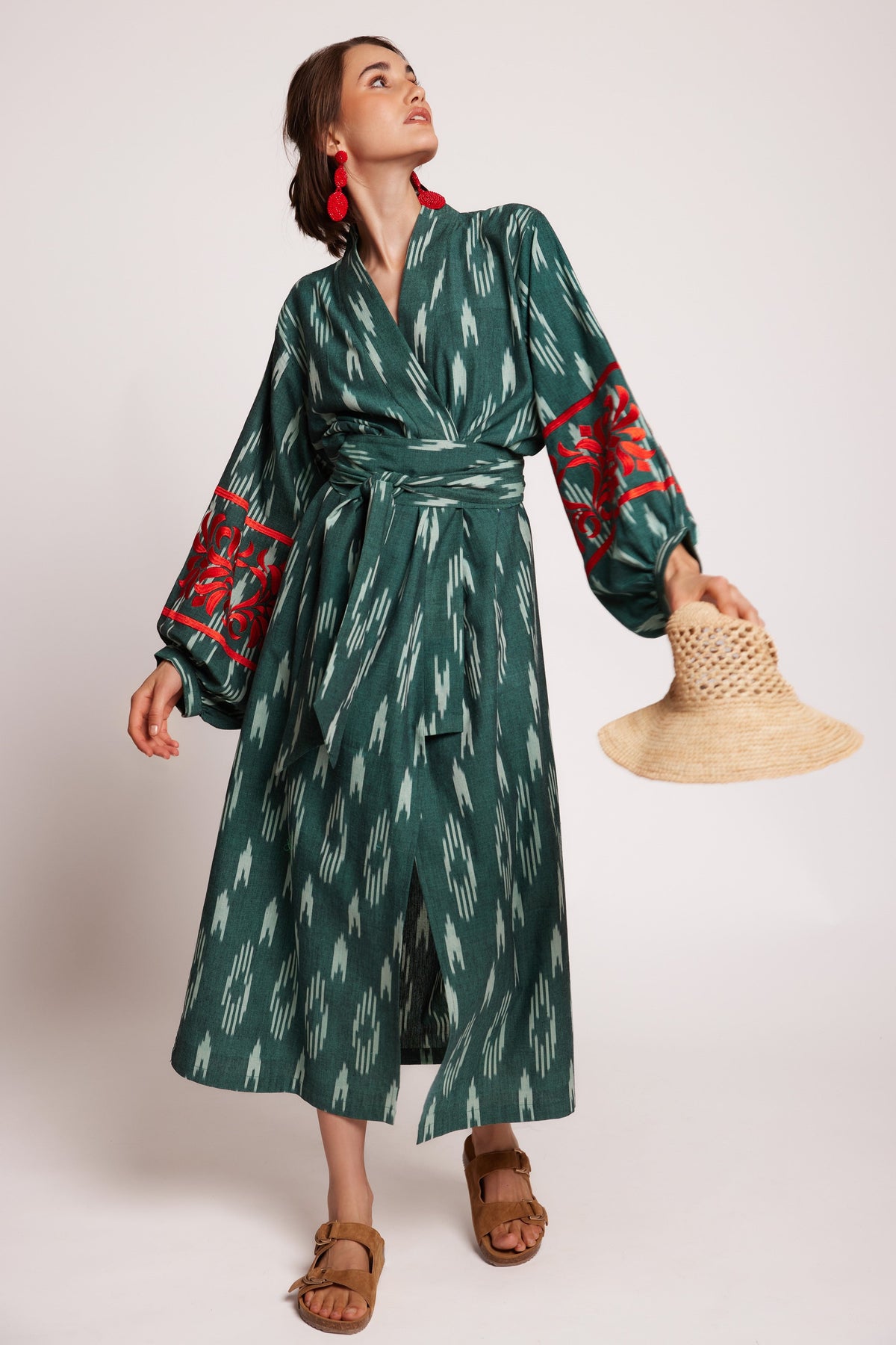 Zimbabwe Kandy Kimono in S/M GREEN - Sustainable Fashion by KLEED LOUNGEWEAR