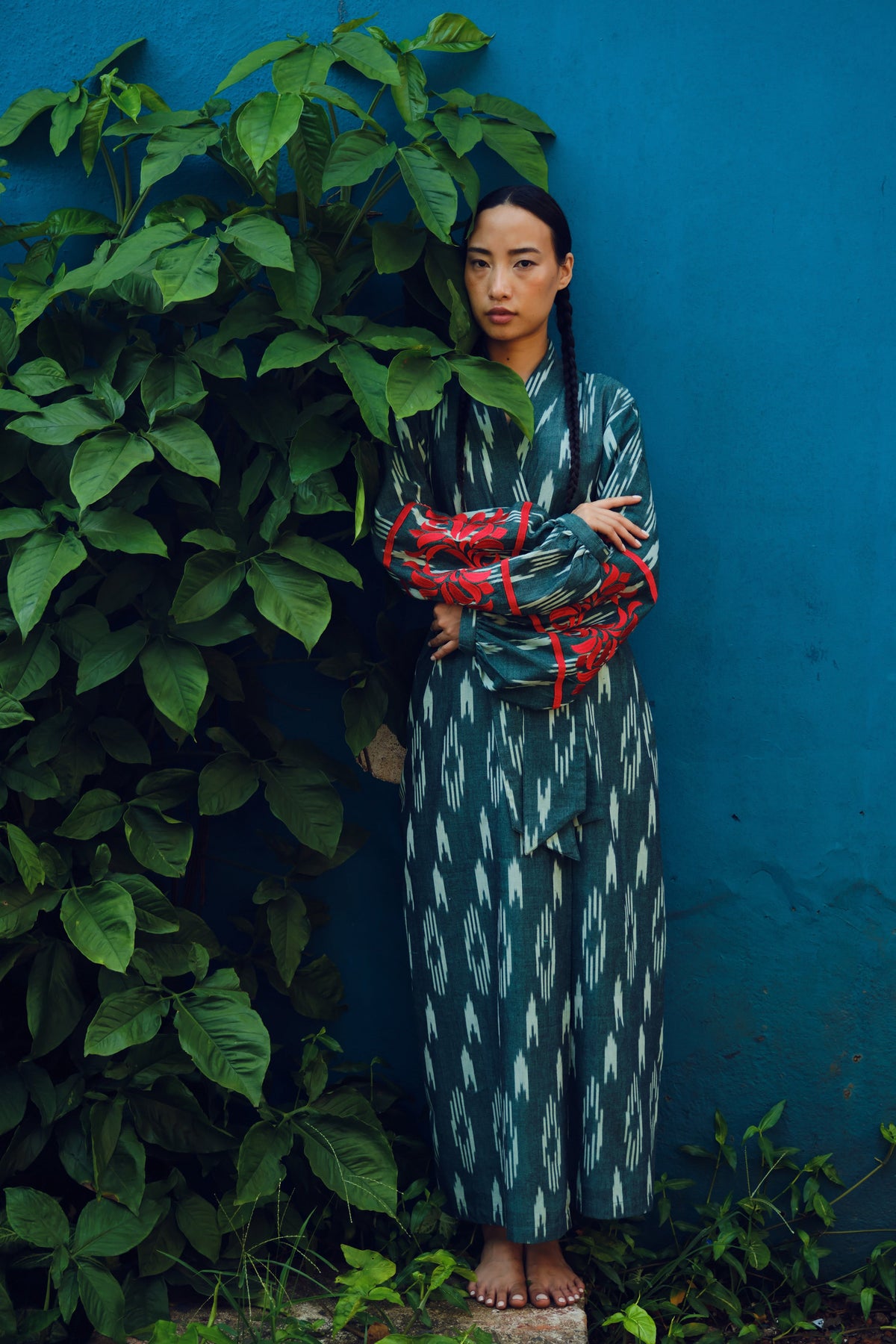 Zimbabwe Kandy Kimono in S/M GREEN - Sustainable Fashion by KLEED LOUNGEWEAR