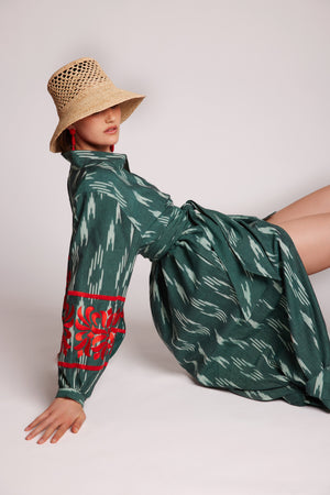Zimbabwe Kandy Kimono in S/M GREEN - Sustainable Fashion by KLEED LOUNGEWEAR