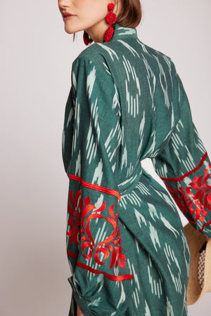 Zimbabwe Kandy Kimono in S/M GREEN - Sustainable Fashion by KLEED LOUNGEWEAR