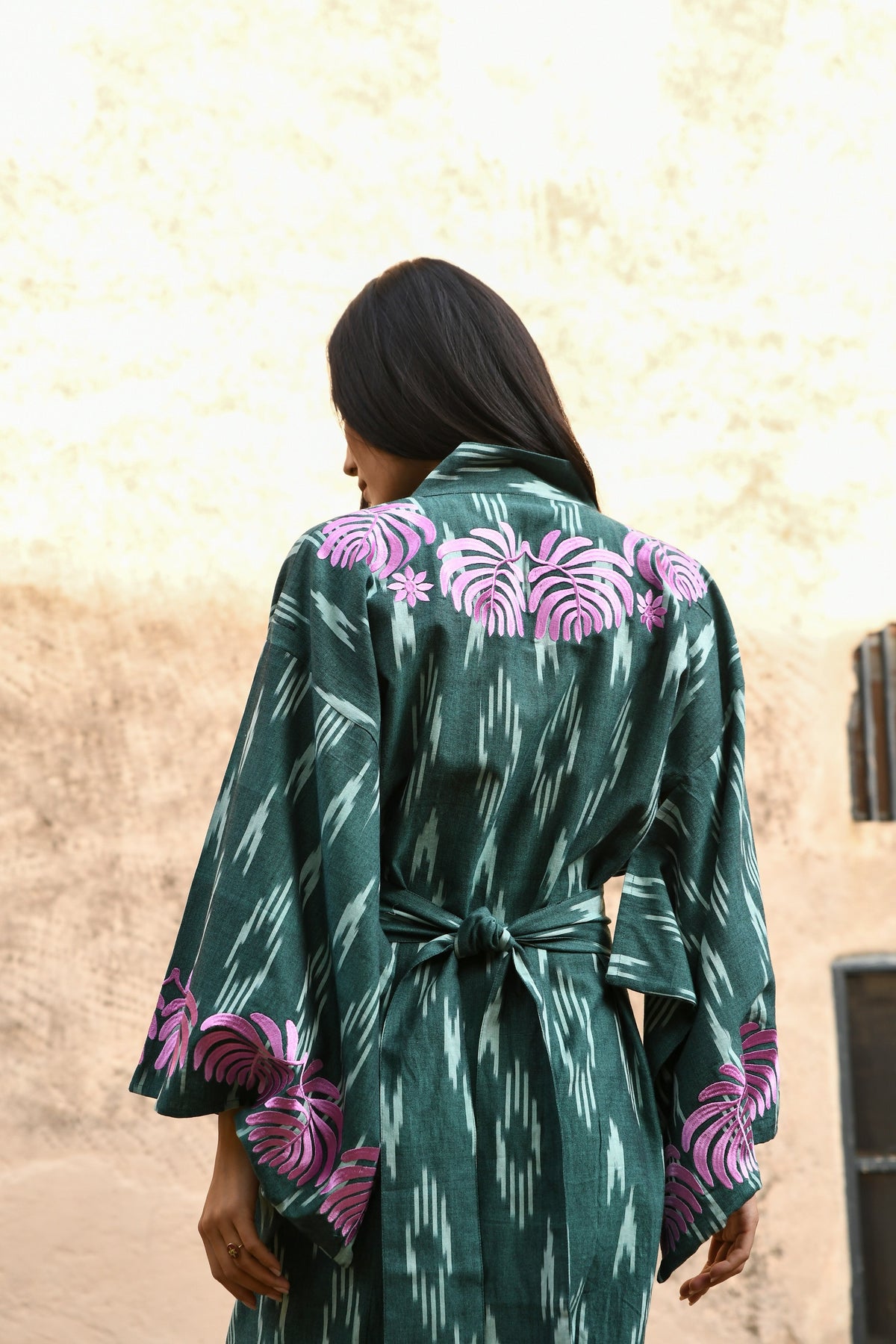 Jaisal Pink Kimono in XS/S GREEN - Sustainable Fashion by KLEED LOUNGEWEAR