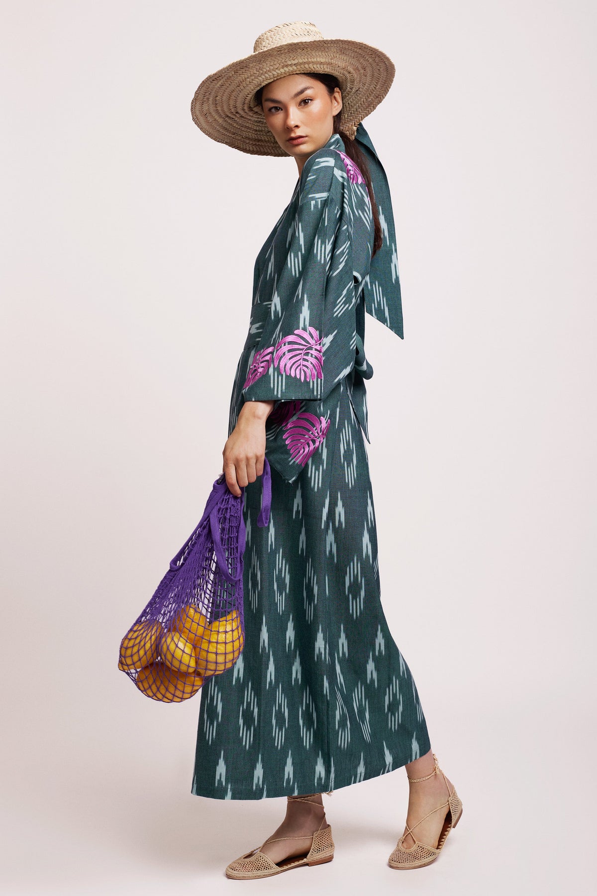 Jaisal Pink Kimono in XS/S GREEN - Sustainable Fashion by KLEED LOUNGEWEAR