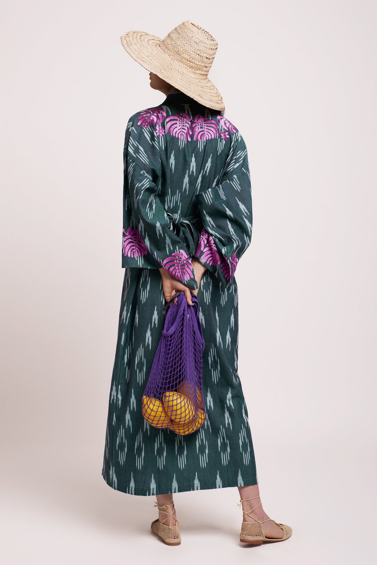 Jaisal Pink Kimono in XS/S GREEN - Sustainable Fashion by KLEED LOUNGEWEAR