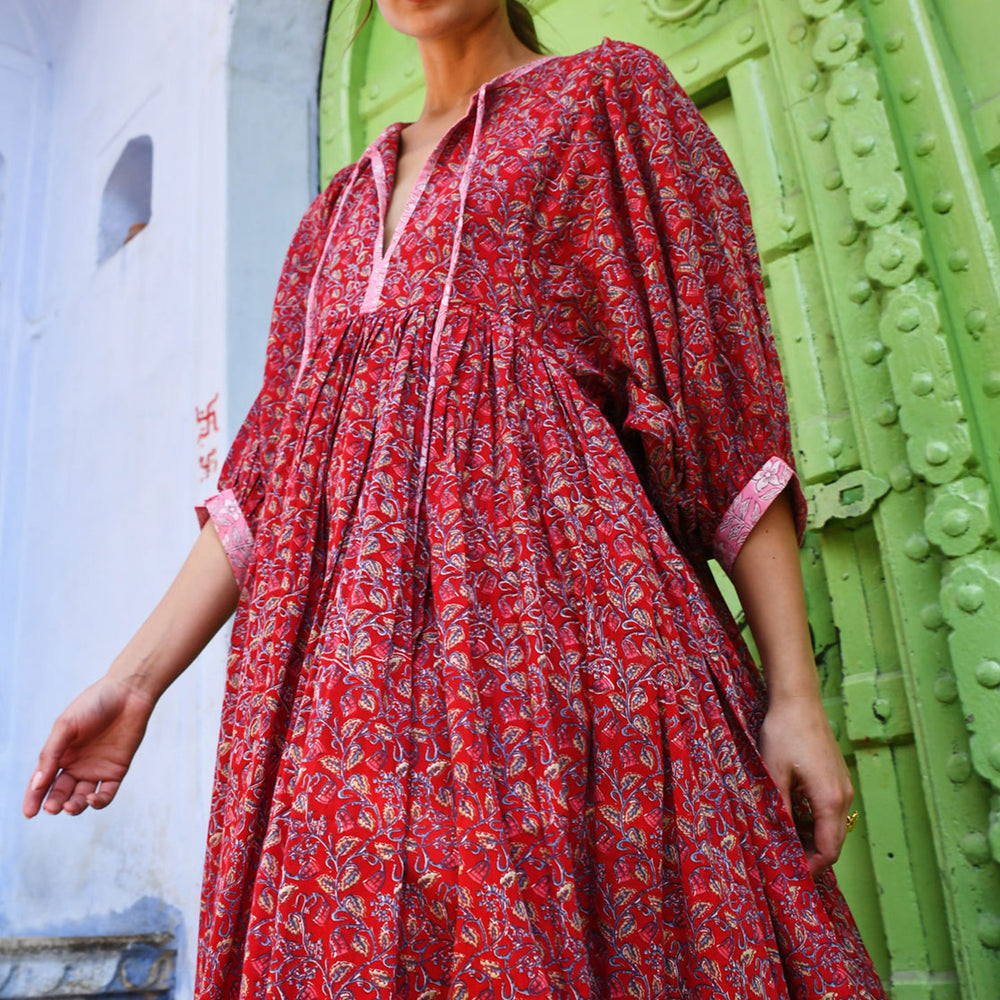Kaala Red Midi Dress [KLEED]