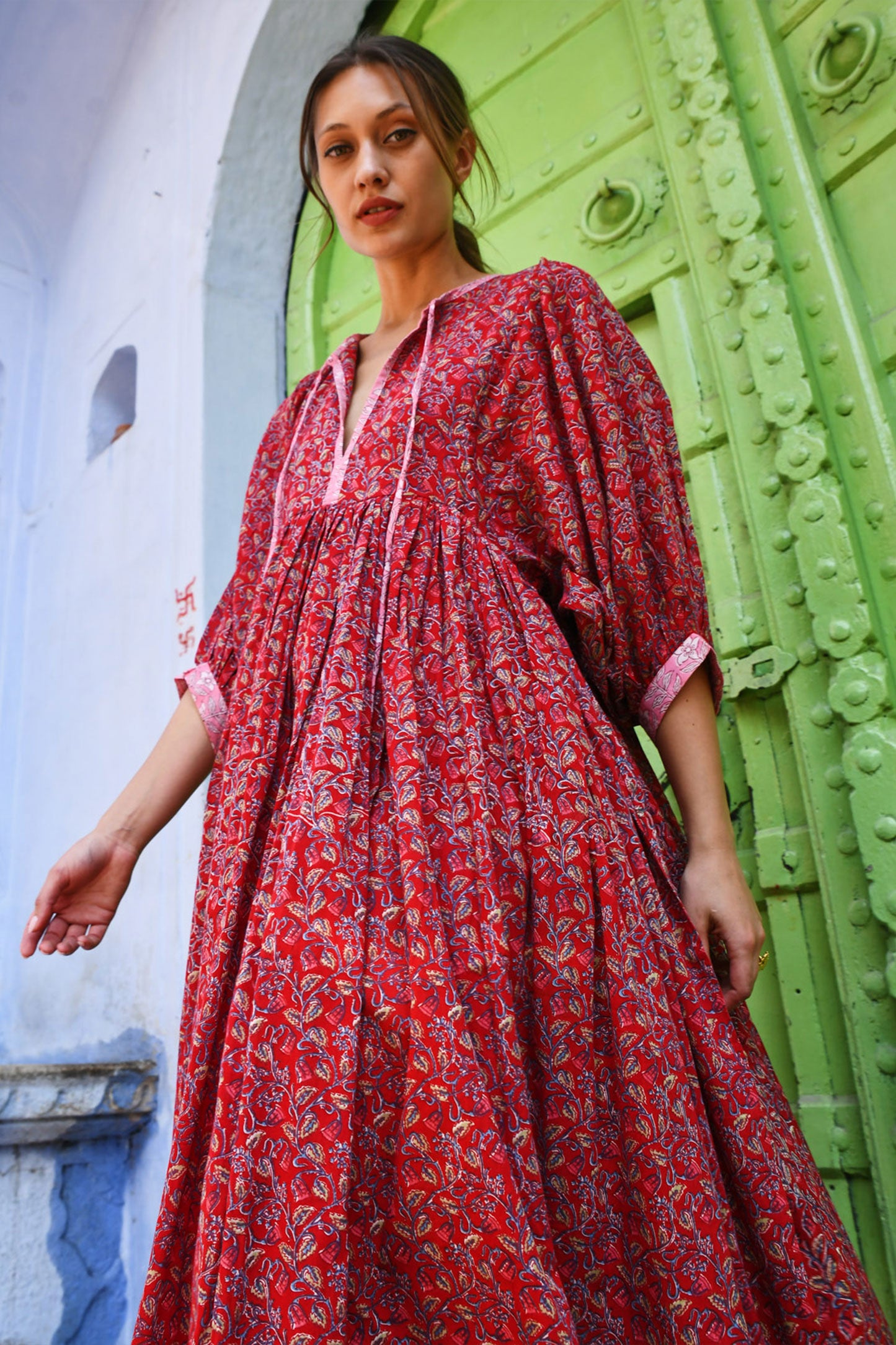 Kaala Red Midi Dress [KLEED]